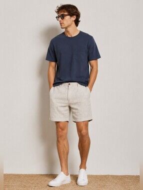 Goodfellow Linen Blend Shorts Beige Casual Men Size 36